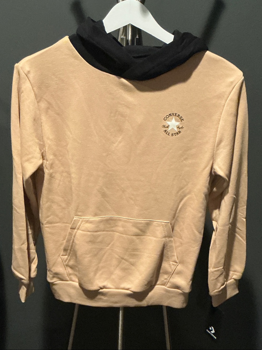 Converse Beige Hoodie with Black Hood